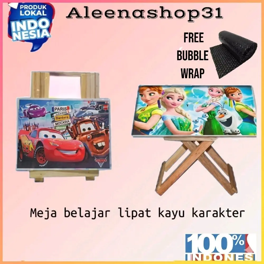 meja belajar lipat kayu karakter lebih kokoh kayu pilihan Furniture Anak
