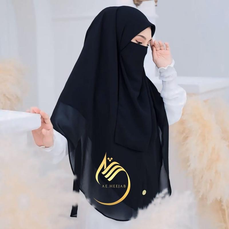 {SET CADAR} JILBAB SYAR'I SEGI EMPAT INSTAN JUMBO PREMIUM | TUDUNG HAFIZAH Bisnis Pad Muslim Layer Doll Ceruty Sifon Kerudung 2