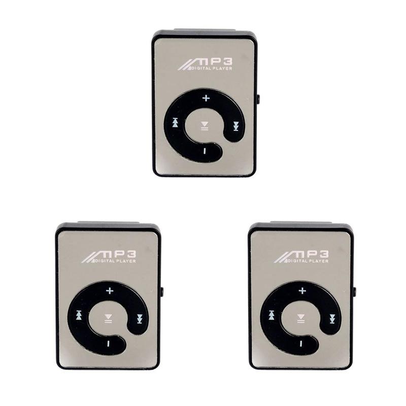 3 Set of Mini MP3 Player with Clip USB Charging TF Supported Party ...