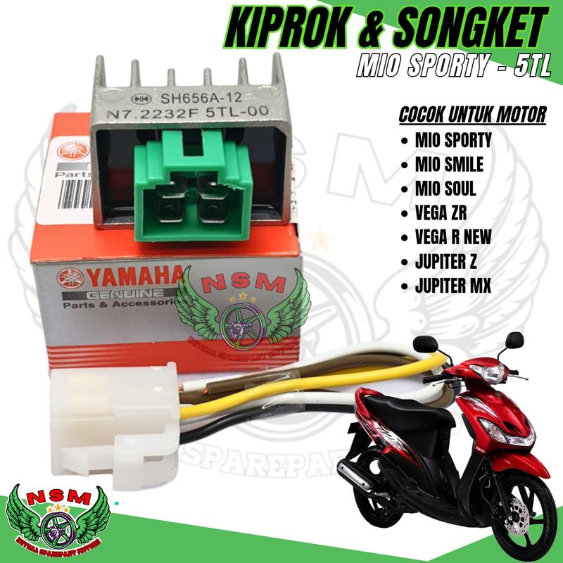 PAKET KIPROK REGULATOR MIO SPORTY+ PITING SOKET MIO SPORTY,SOUL,SMILE,NUOVO,FINO KARBU,JUPITER Z/MX OLD,VEGA R NEW/ZR 2