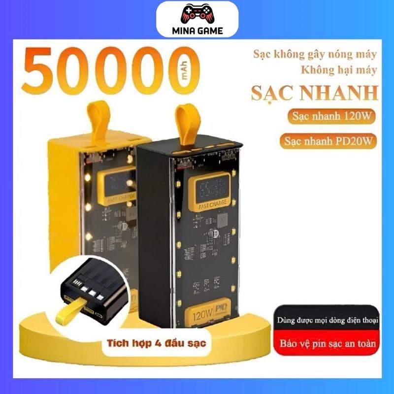 Sạc Dự Phòng 50000mAh Dung Lượng Siêu Cao Siêu Bền Cho Nhiều Thiết Bị