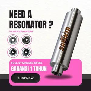 SAVINTA Resonator Full Stainless Knalpot Mobil Manual Matic Avanza Gran Max Luxio Sedan Pick Up Carry Jazz Yaris Ayla Agya Corolla Xenia Kijang Terios Rush Vios Bahan Stainless Steel Berkualitas Tinggi Garansi 100% Plat 0,8MM