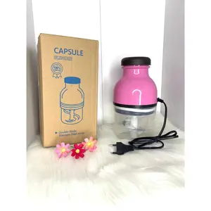 Hangyan Blender Kapsul Serbaguna Low Watt 250W Kapasitas 450ML Chopper Daging Plastik Penggiling Daging Listrik