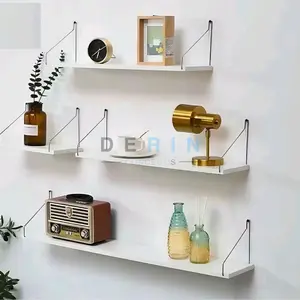 Rak Ambalan Dinding Gantung Besi Panjang 50 Cm 60 Cm Dekorasi Rumah Tempat Penyimpanan Penghemat Ruangan Hiasan Kamar Tidur