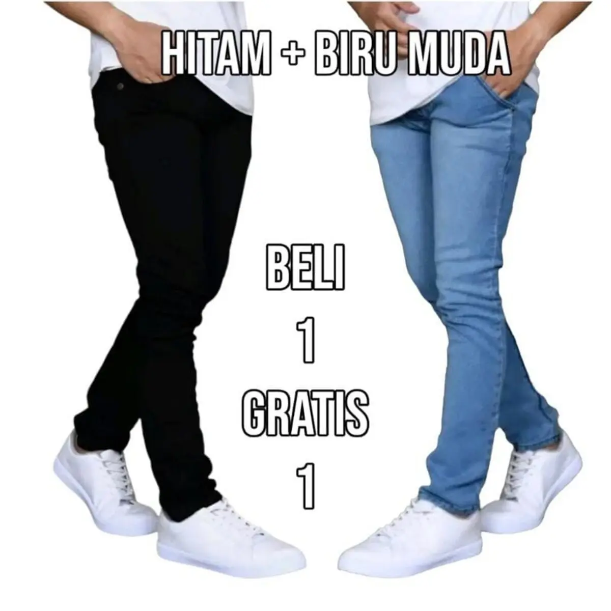 Cuci Gudang beli 1 Gratis 1 Jeans Slimfit Premium Lengkap Warna,Gaul,Lepis,terbaru,Terlaris Celana Dewasa Panjang Pensil Skinny Melar Hitam Stretch Biru Soft