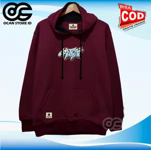 Hoodie Sweter Pria Wanita Distro Warna maroon Sablon Print Grafity Bahan Tebal Adem  dan Nyaman Dipakai Hudi Unisex Ori Sweater Keren Tulisan Sweater Zipper sweater hoodie cowok Hitam Jumper Katun