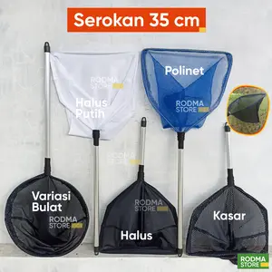 SARINGAN SEROKAN IKAN 35 cm gagang 50 cm SEROK SESERAN JARING LAMIT IKAN KOI GROSIR KOI M