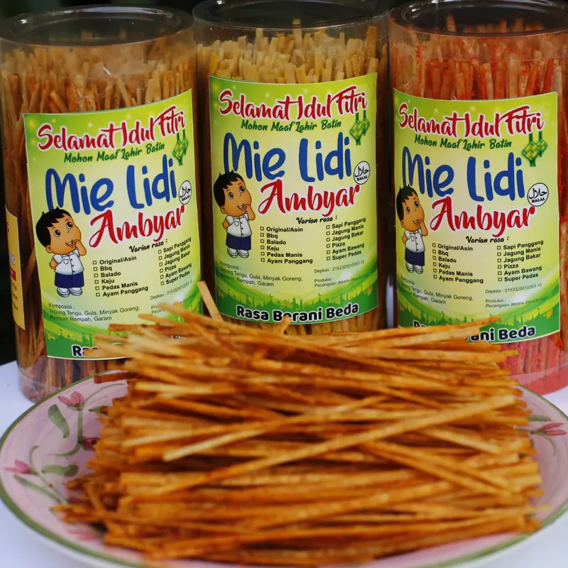 Mie Lidi GEPENG 200gr/mielidi/miegepeng/milidimurah /Jajanan/mielidienak /lidian/mielidigurih/lidian 6