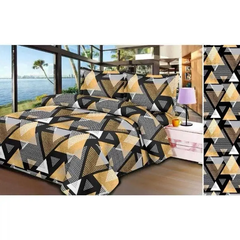 Sprei Homemade Viral Aesthetic Semua Ukuran 200x200 180x200 160x200 120x200 90x200 Kain Katun Sudut Karet 1 Set Sarung Bantal & Guling Motif Zigzag Gold Terbaru Termurah Kekinian