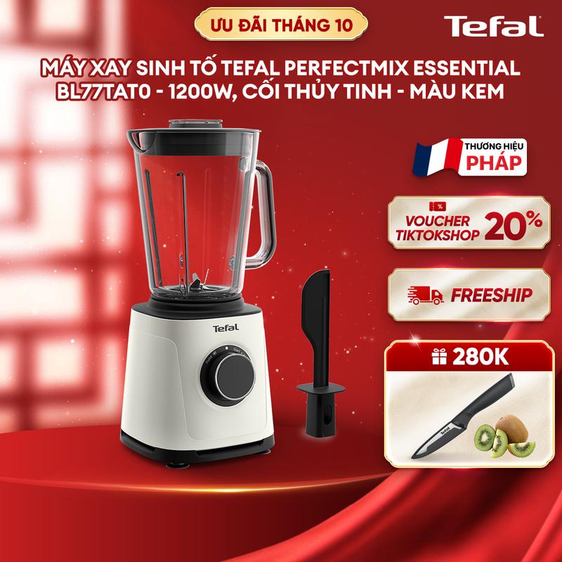Máy xay sinh tố Tefal PerfectMix Essential BL77TAT0 - 1200W, cối thủy tinh - màu kem