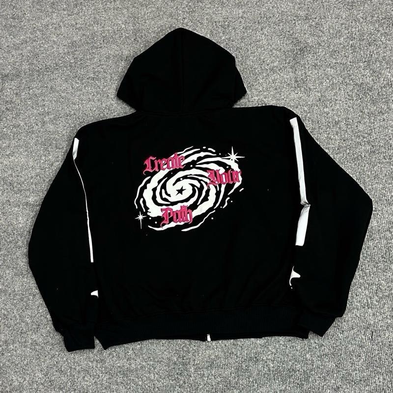 Product Introduction of HOODIE BOXY Menyala ZipperJAKET ZIPPER BOXY SABLON FOAMING DAN AKSEN MENYALA BLACK PING PRIA WANITA Unisex Hitam Sweater Santai 20