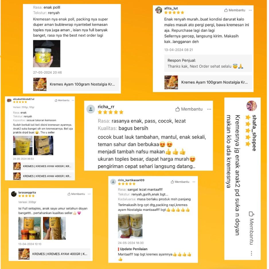 Kremes Ayam Nostalgia 50 gram - Makanan Ringan - Food, Snack Merah Oil Putih Cemilan Keripik