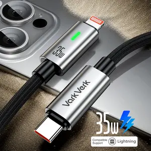 VarkVerk (C06) Kabel Data Pengisian Cepat Nilon Jalinan Paduan Aluminium Type C ke Lightning 35W for iPhone Premium Quality Original Type-C to Lightning Super Data Cable 1m 2m