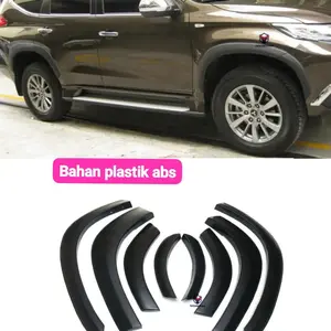 FENDER TRIM  SLIM OVER FENDER ALL NEW PAJERO 2016-2020(SEBELUM FACE LIFT 2021) MODEL SLIM HITAM BAHAN PLASTIK ABS IMPORT
