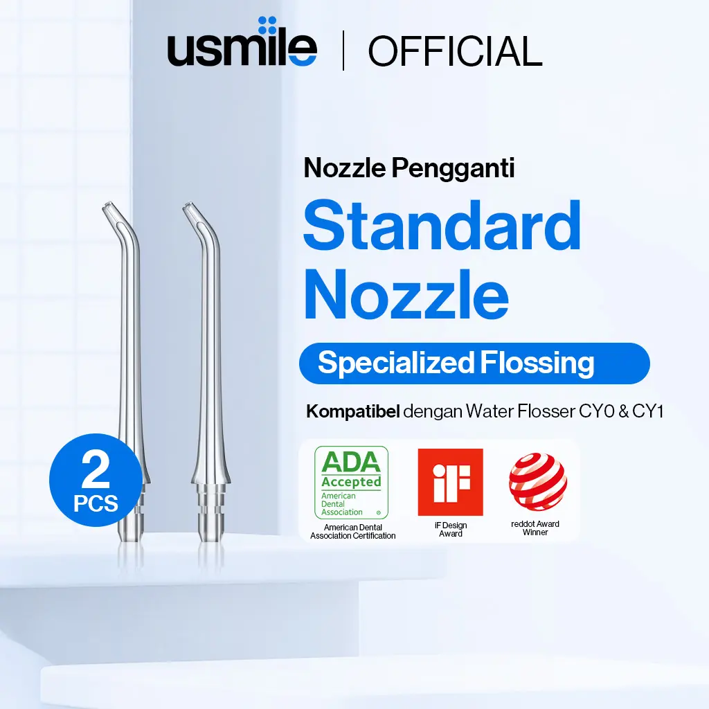 Usmile Nozzle Pengganti Water Flosser C10 CY1 CY0 – Standar Tip Refill 2 Pcs