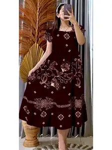 ZAHRA'S - DRESS CHIBI MODEL LENGAN PENDEK BAHAN RAYON TEBAL/DASTER JUMBO TERBARU LONG DRESS KEKINIAN MOTIF BUNGA