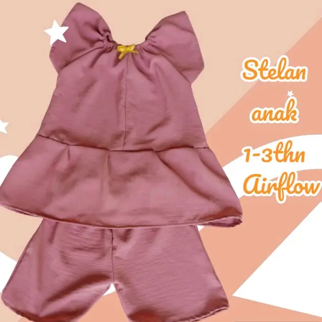 Setelan anak balita eirflow Perempuan Katun random 0