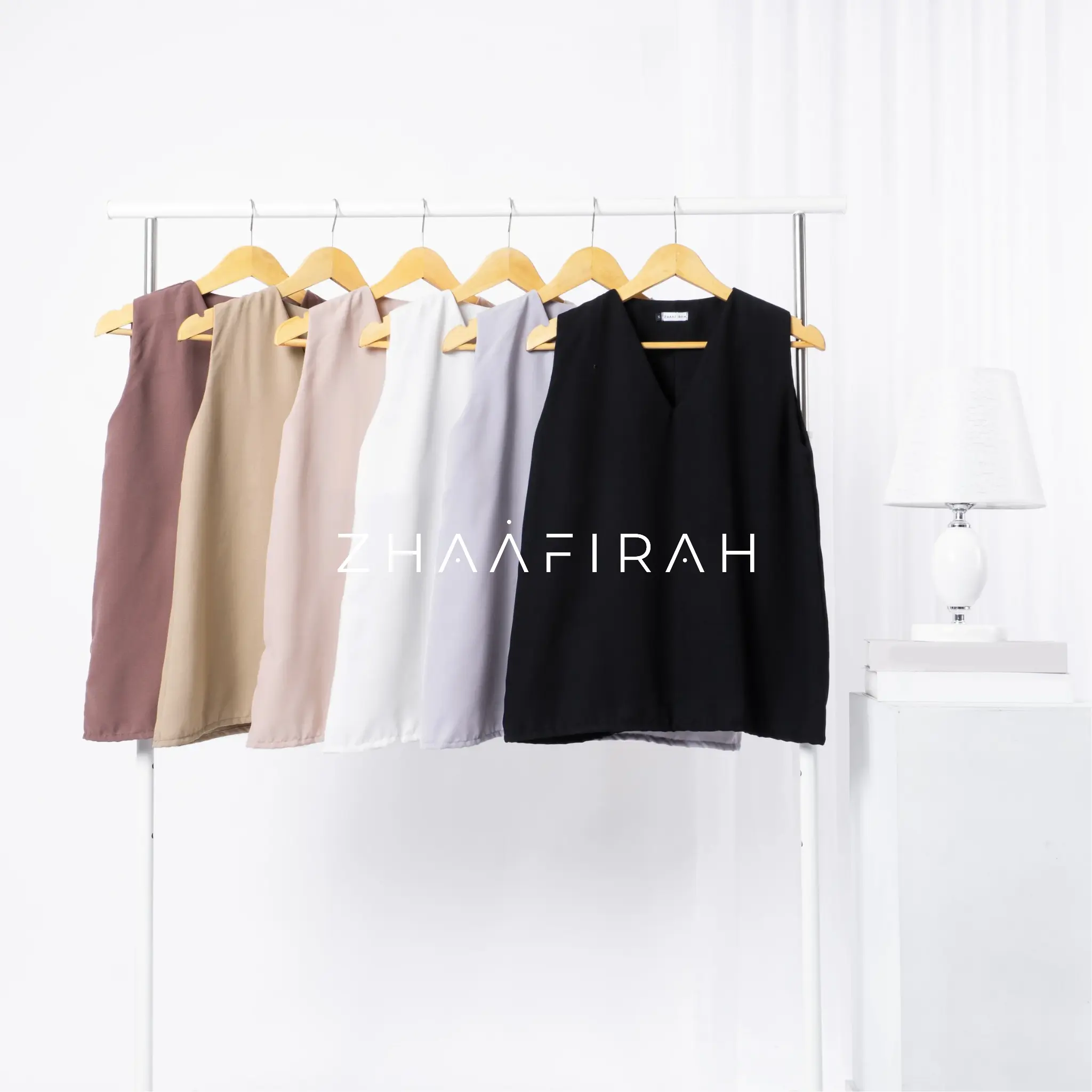 Vneck Blouse Inner Sleeveless Tank Top Korea Style Kain blouse tanpa lengan daleman manset basic atasan polos wanita dalaman kabaya crepe premium small medium hitam nyaman putih rompi santai Panjang Kemben Kamisol Casual