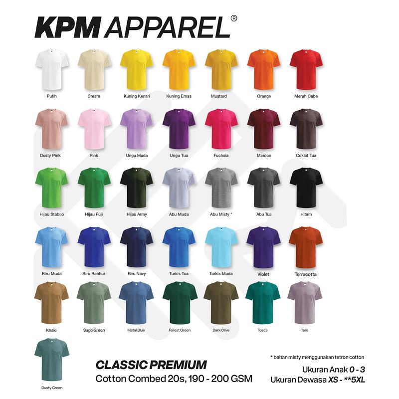 KPM Apparel 2 Pcs Kaos Classic Premium Reguler dan Big Size Cotton Combed 20s Nyaman Polos Basic Pendek 8