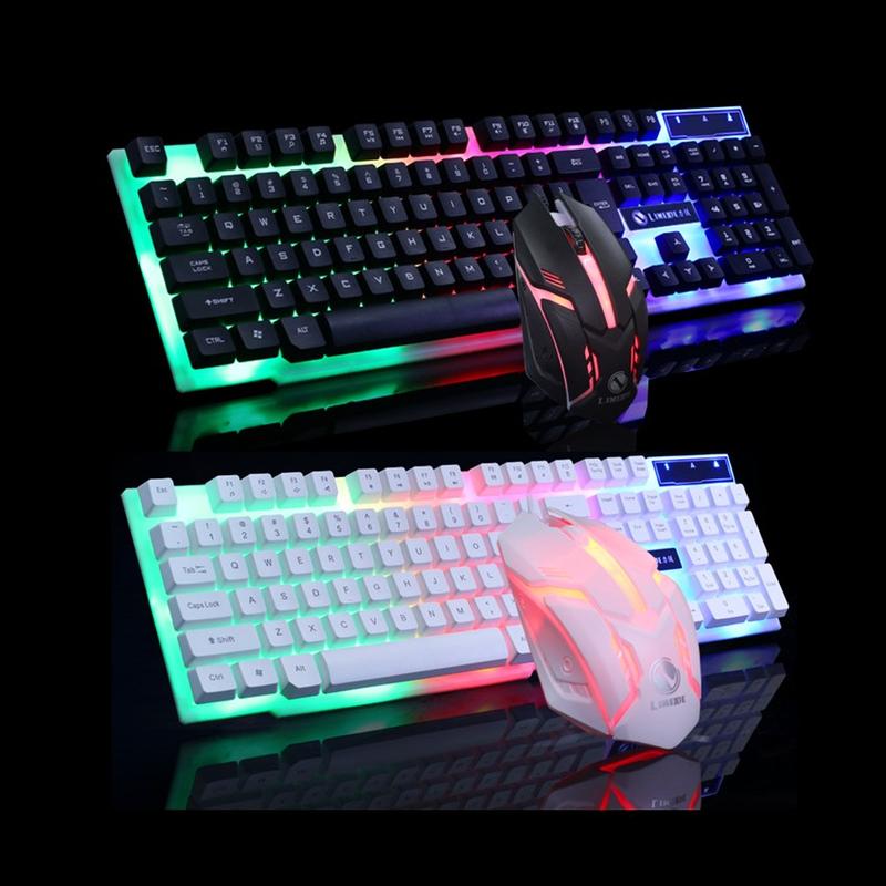 Bộ Bàn Phím + Chuột Gaming GTX350 - G21B Có dây Kèm Chuột Máy Tính LED 7 Màu ban phim