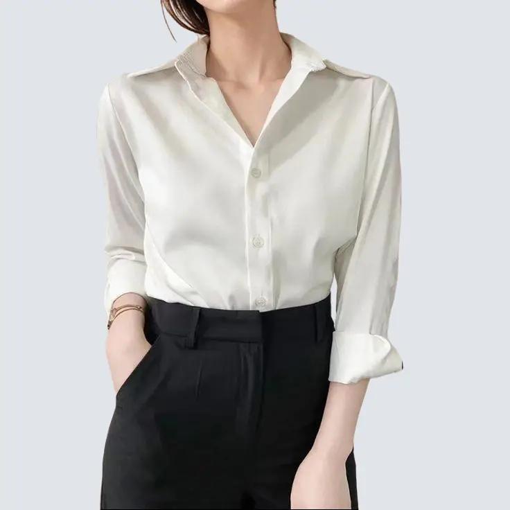 Atasan Kemeja Wanita Polos Lengan Panjang Honey Shakila Twill Oversize Dewasa Cewek Hitam Baju Casual 0