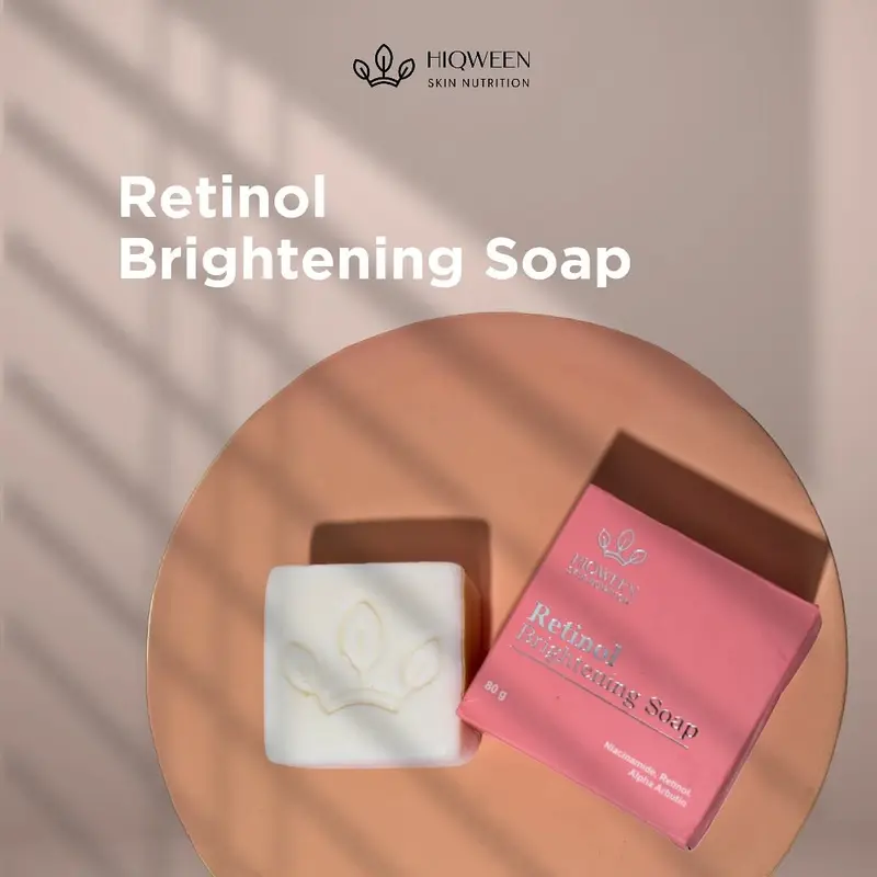 Hiqween - Sabun RETINOL BRIGHTENING SOAP 80gr Original Bpom (Facial Wash Sabun Cuci Muka Pemutih Penghilang Flek Hitam) Distributor Resmi Pusat 4