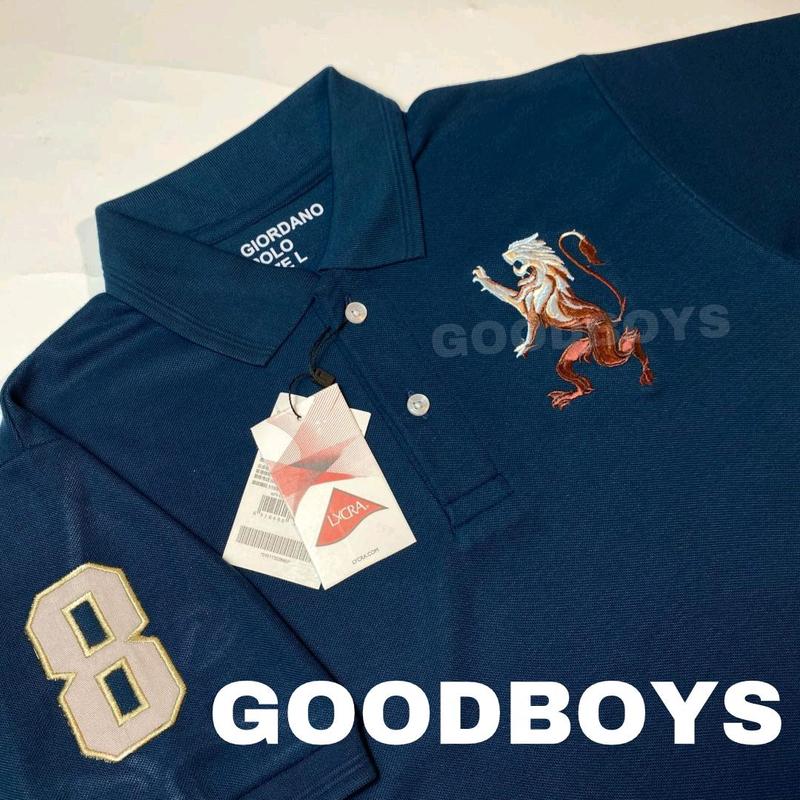 Kaos Polo Shirt Pria Kaos Kerah GIORDANO 3D LION Premium Bottol 5