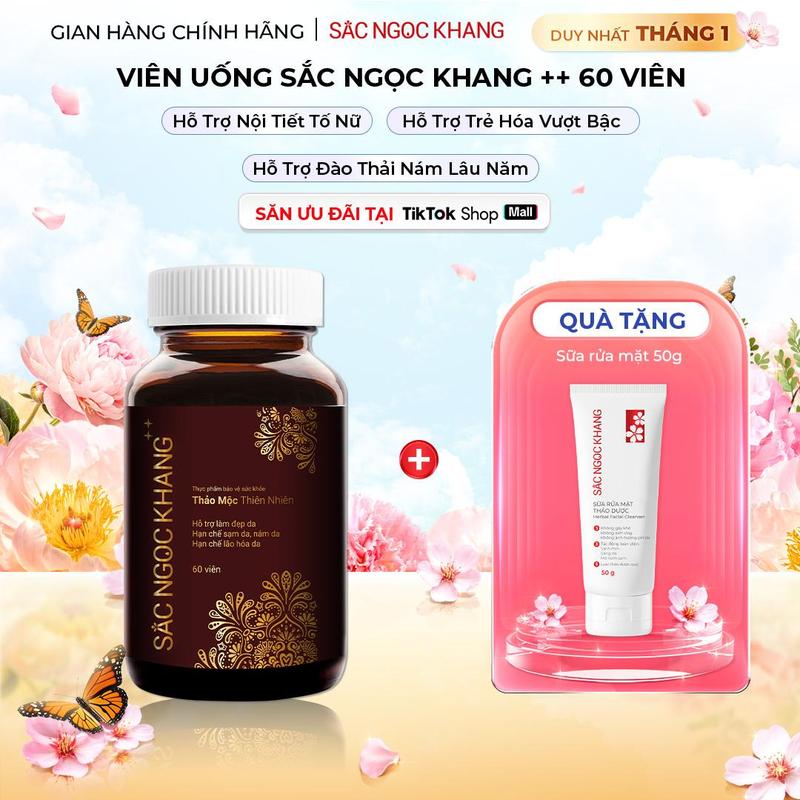 Viên Uống Đẹp Da Sắc Ngọc Khang ++ Cao Cấp - Hỗ Trợ Hạn Chế Các Vấn Đề Lão Hóa Da Sạm Nám Tàn Nhang 2PL