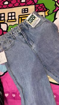 Product Review of New Biru muda kulot longgar high waist celana jeans panjang wanita（GOOD LUCK）（realpict） from T**🦋 1