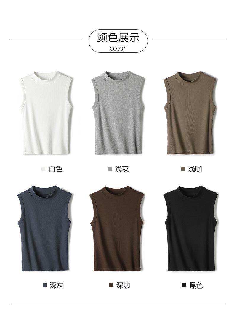 Product Introduction of Round neck thread base shirt for women with sleeveless vest suspender cover for breasts outside and inner tops new style hot base underwear outside and strapless beautiful back top 2