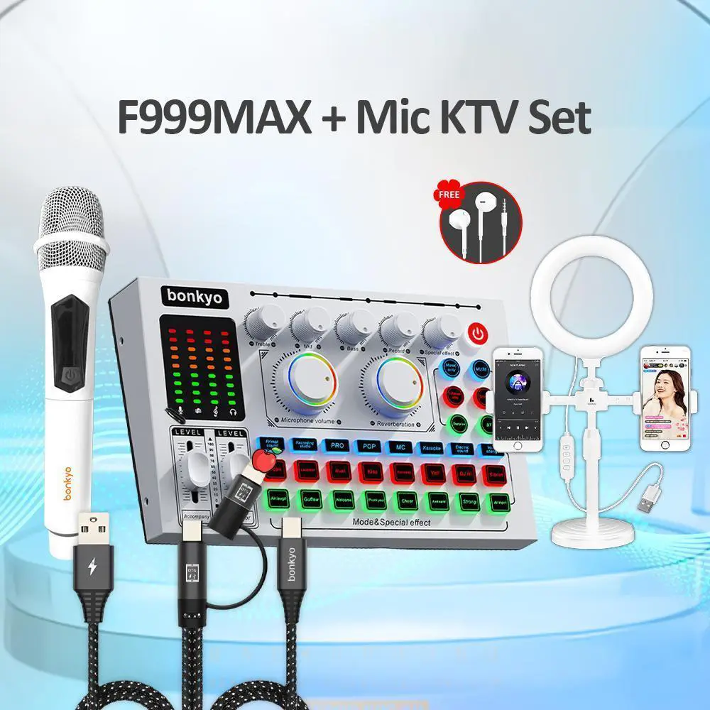 F999MAX+108 Mikrofon+OTG+Lampu