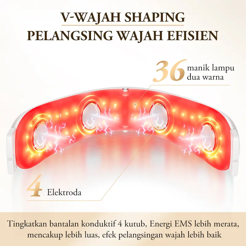 ANLAN Alat Pijat Terapi Pelangsing Wajah Bentuk V Ems Alat Kecantikan Dagu Alat Pijat untuk Mengencangkan Wajah 2