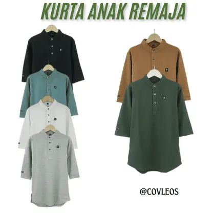 Covleos | Baju kokok / baju muslim anak lengan panjang 3/4 usia 4-15 tahun