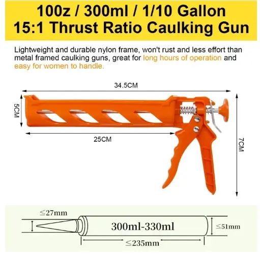 FREED Tembakan Lem Kaca Sealant Gun Sealant Tabung Caulking Gun Silicone Sealent Dextone