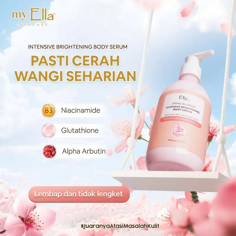 Ella Skincare Spring Blossom Intensive Brightening Body Serum with Niacinamide, Glutathione, Alpha Arbutin - Brighten Skin & Moisture Lock 0