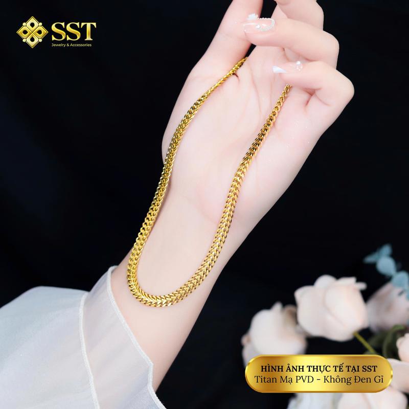 Dây chuyền Titan SST Kiểu trơn xương cá bảng dày sang trọng Không Đen Gỉ VC322