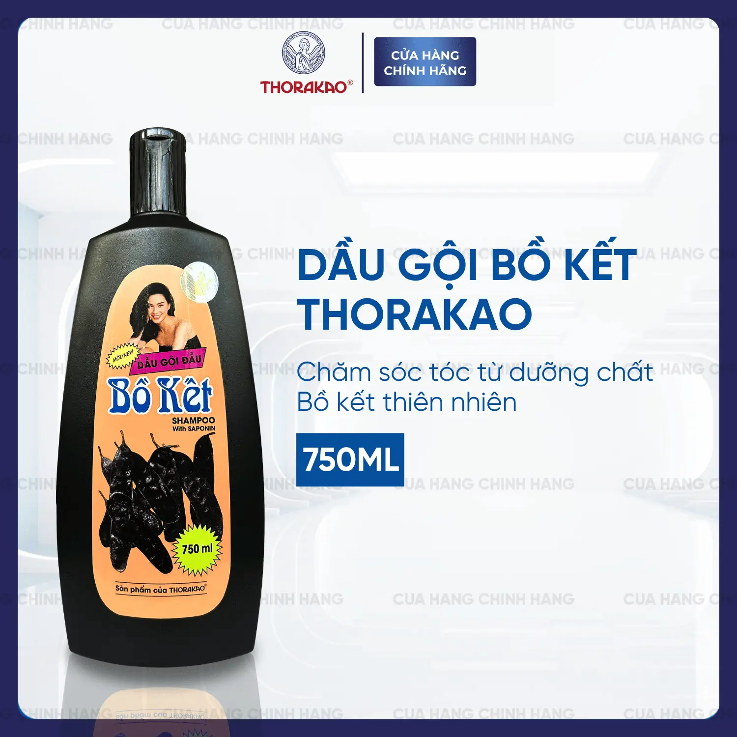 Dầu Gội Bồ Kết Thorakao Dưỡng Tóc Đen Bóng Suôn Mượt 750ml