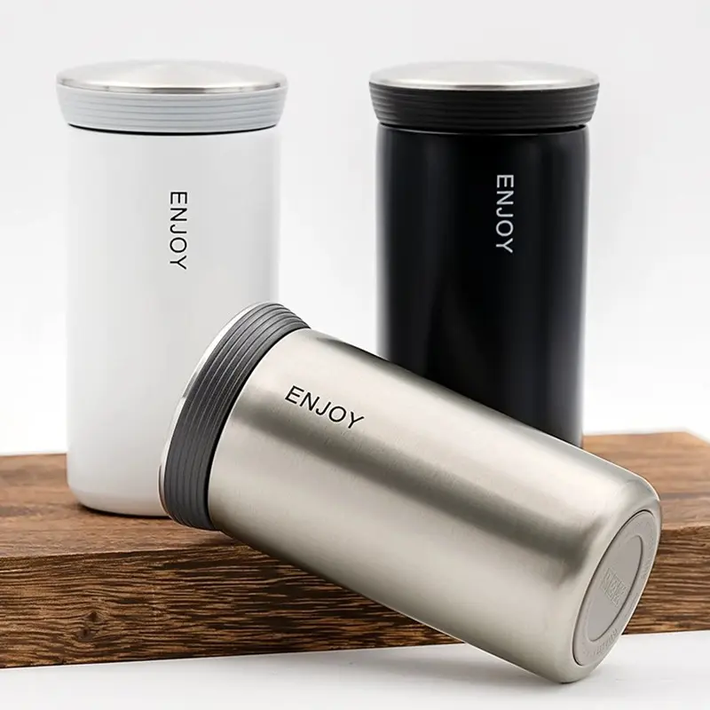 350ml Thermos with filter business style stainless steel double wall coffee and tea mug travel mug