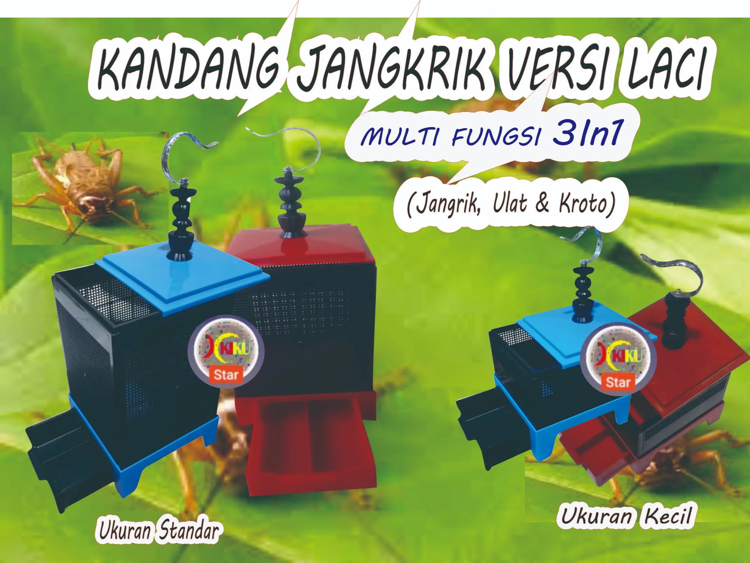 Aneka Kandang Jangkrik dengan laci Multifungsi (jangkrik, Ulat, Kroto)