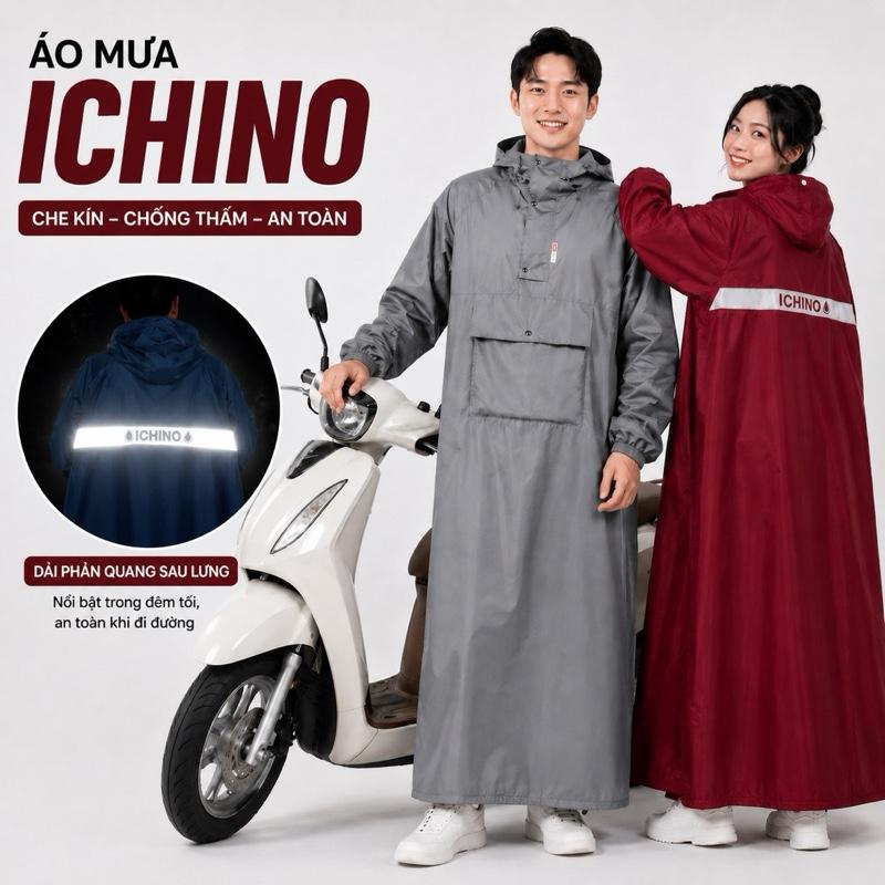 Áo mưa bít kín 1 người lớn vải dù da cá dai bền chống thấm đi xe máy áo mưa ích kỉ 2 size 1M2 & 1M4 phù hợp cả nam và nữ