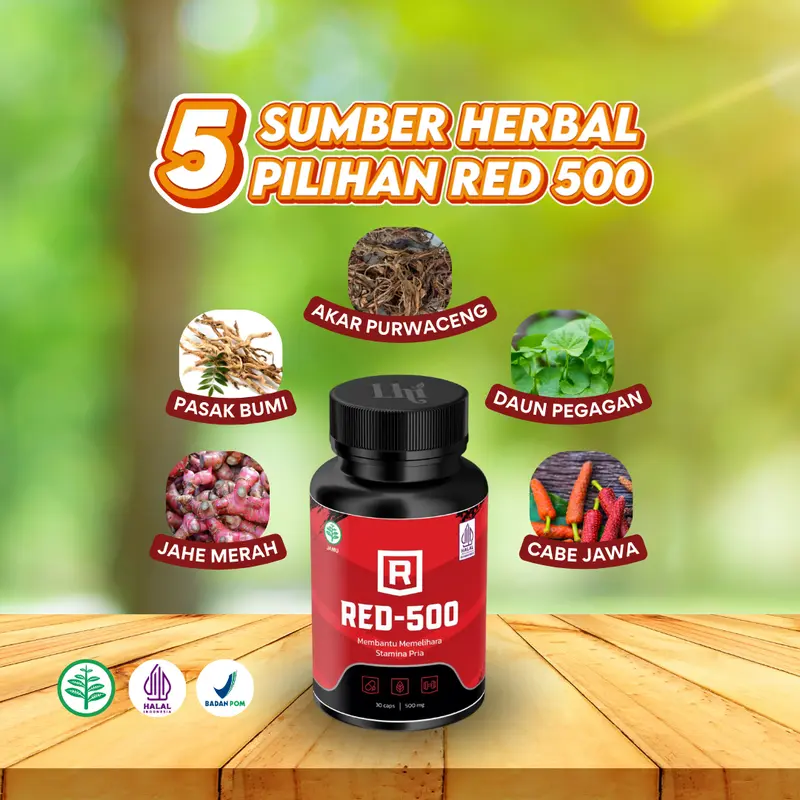 RED 500 - Suplement Herbal Untuk Kesehatan Pria Dewasa Isi 30 1