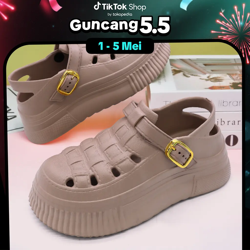 TEFANSY Sandal  Sepatu Wanita Katak Sandal 2025 Fashion Wedge Sandal WanitaBaim Sandals Cewek Sandal Shoes Sendal