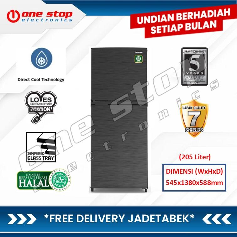 SHARP SJ-236MN-HS Kulkas 2 Pintu Kirei Series 205L 0