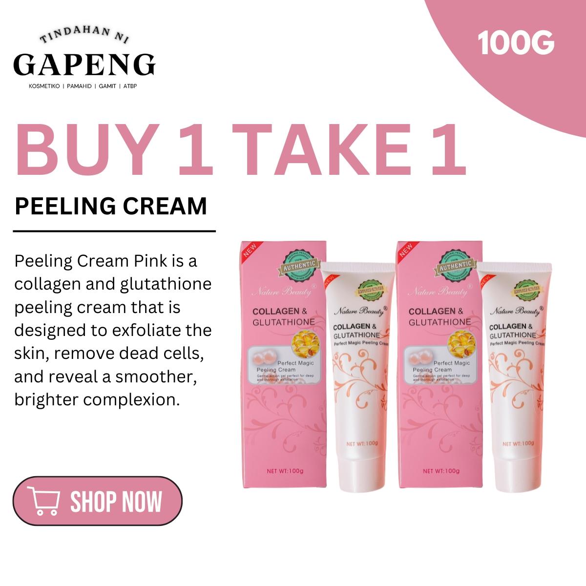 collagen and glutathione peeling cream review video, BUY 1 TAKE 1 Collagen and Glutathione perfect magic peeling cream, Gently action gel perfect for deep and thorough exfoliation 100g
