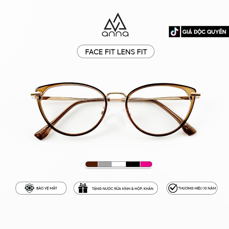 Gọng kính cận thời trang nam nữ ANNA nhựa dẻo Carbon cao cấp dáng mắt mèo unisex cá tính 31260