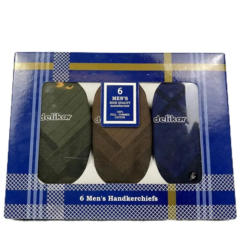 6 Pcs Sapu Tangan Pria Katun Terang Dan Gelap Sapu Tangan Handkerchief Ukuran 43x43 2