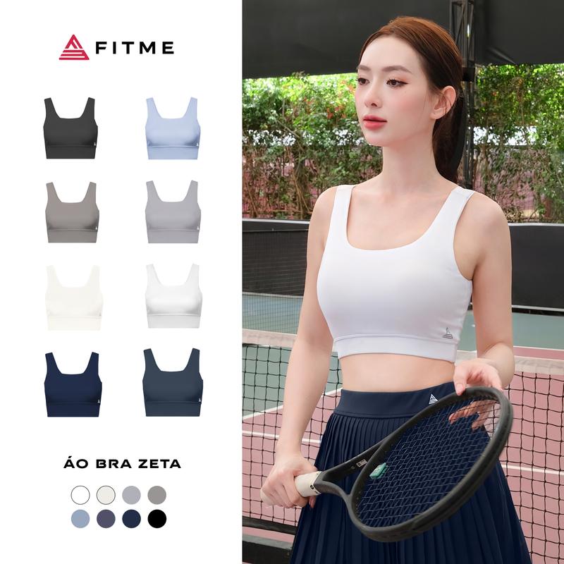Áo bra tập gym thể thao nữ Fitme Zeta có mút nâng ngực và định hình, vải 2 lớp dày dặn thấm hút tốt BRZT