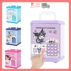 igoods.rose Mainan Celengan Elektrik  Buka Kunci Sidik Jari Kata Sandi Bank Piggy / Mainan Tabungan Otomatis Kartu Gesek untuk Membuka Pintu Hadiah Edukasi Anak