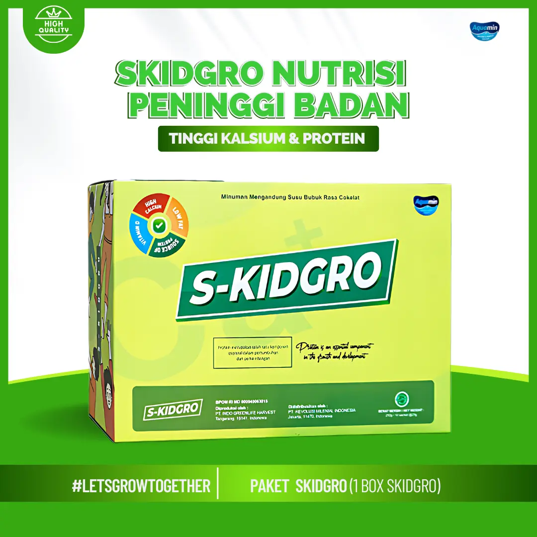 S-Kidgro Susu Peninggi Badan Anak Rasa Cokelat Tinggi Kalsium - Penambah Tinggi Badan BPOM (5 Sachet)