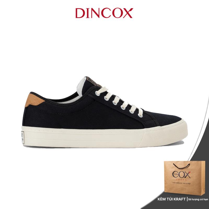 Giày Sneaker Đế Bằng - Vải Canvas Nam Nữ E12 Black Dincox Shoes